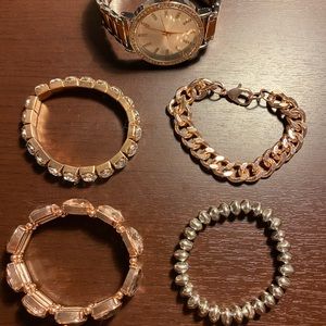 Rose Gold and Silver bracelet set